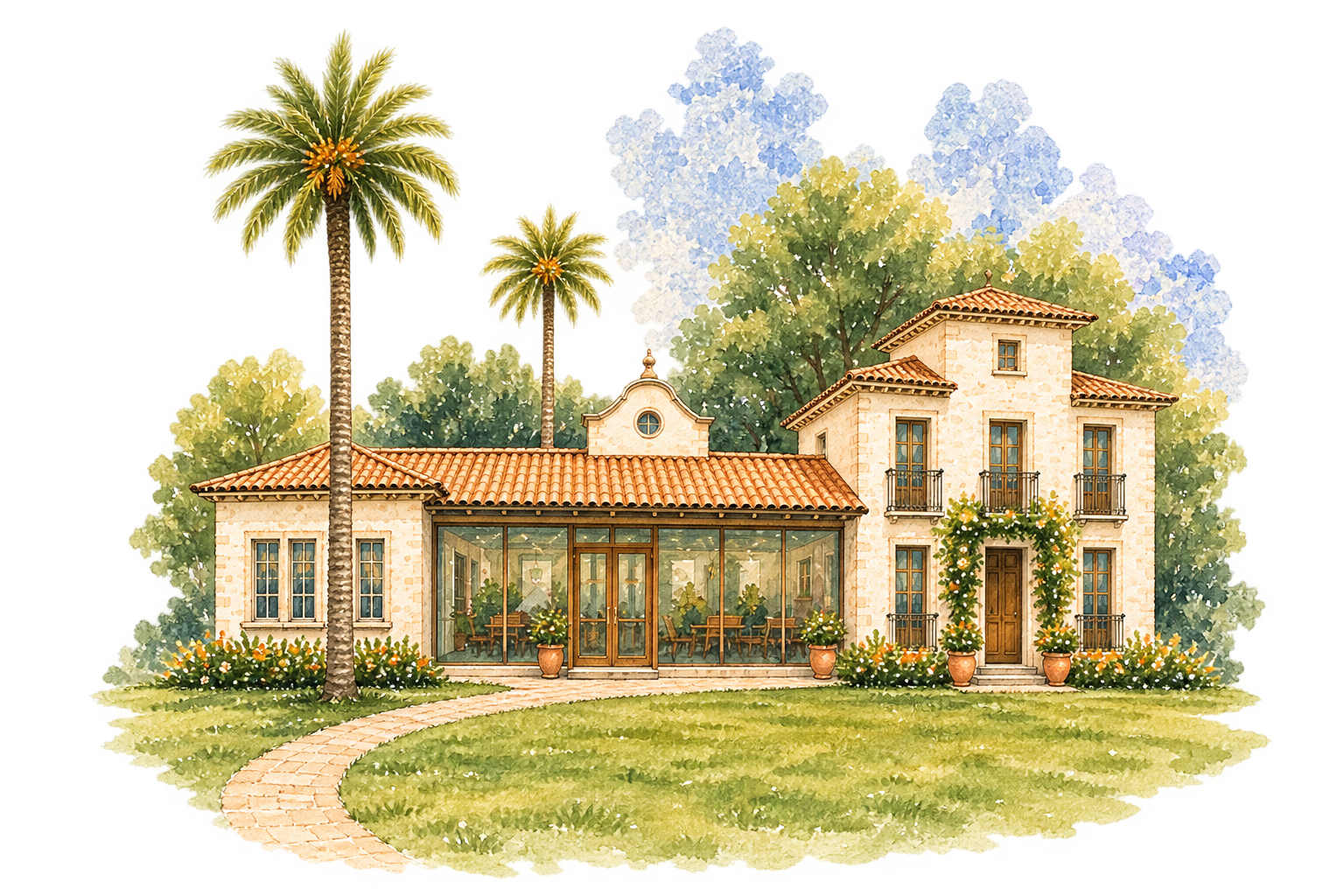 Acuarela de La Quinta del Ynfanzón